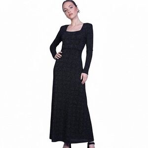 Rabbit Rabbit Rabbit Black Sparkle Maxi Dress Vintage Size 10 Y2K Whimsigoth